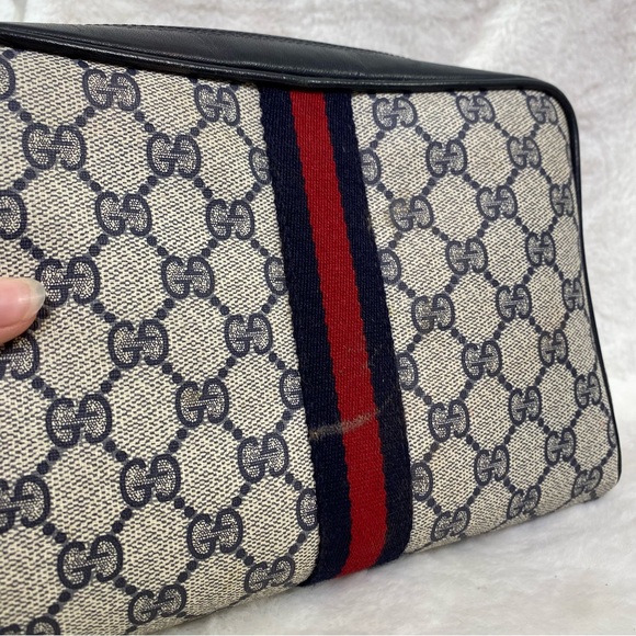 GUCCI GG Authentic vintage toiletry travel makeup pencil case bag toiletries - Picture 7 of 14